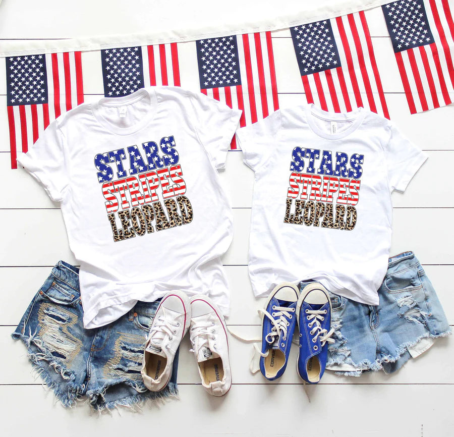 Stars Stripes Leopard Tee