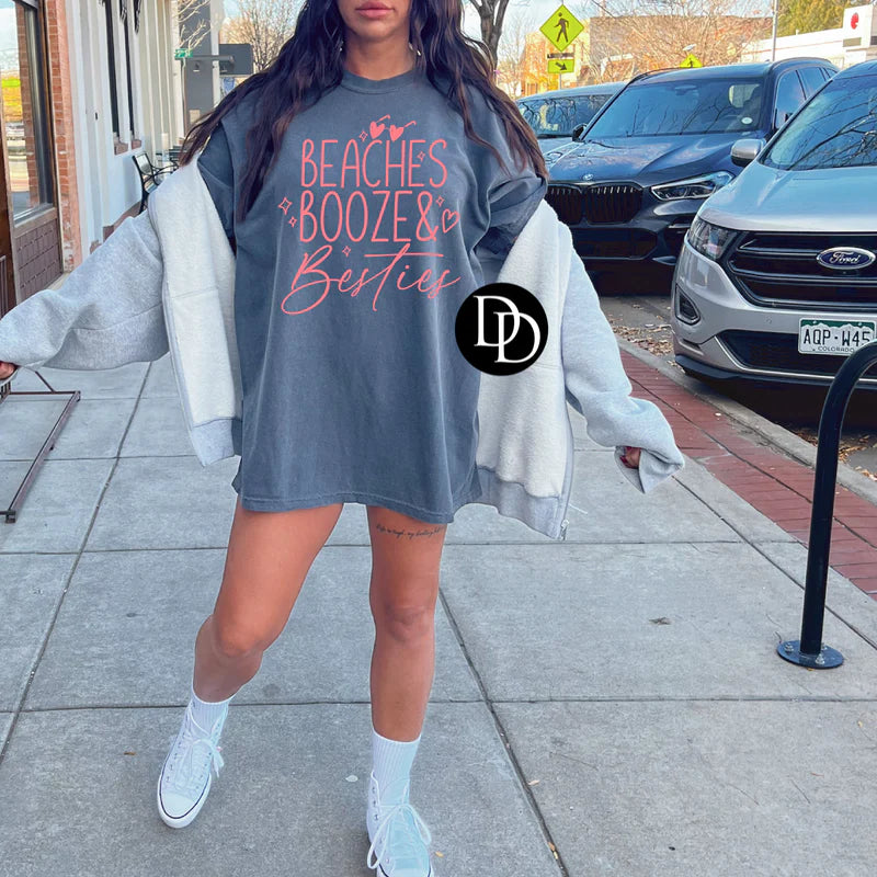 Beaches Booze and Bestie Tee