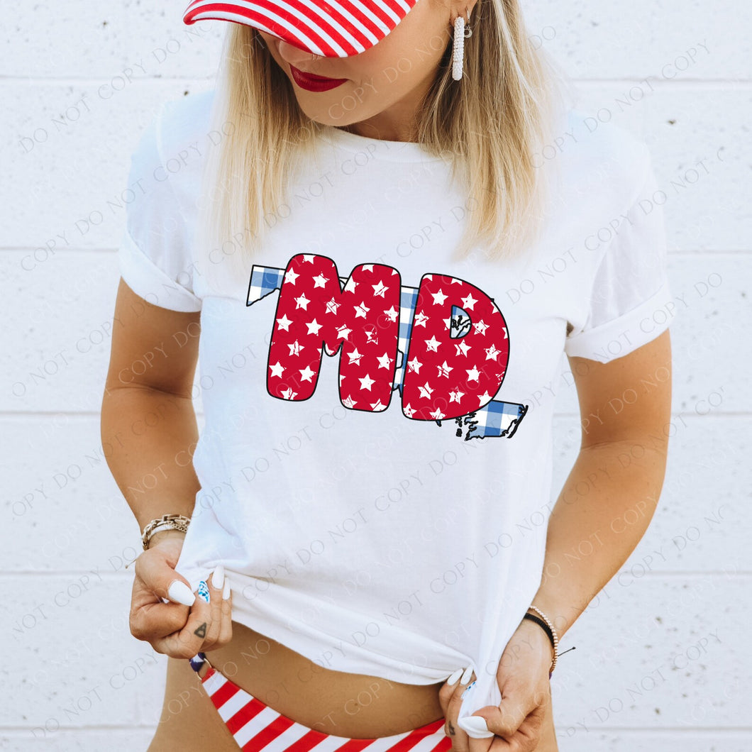 Gingham Stars and Stripes Maryland Tee