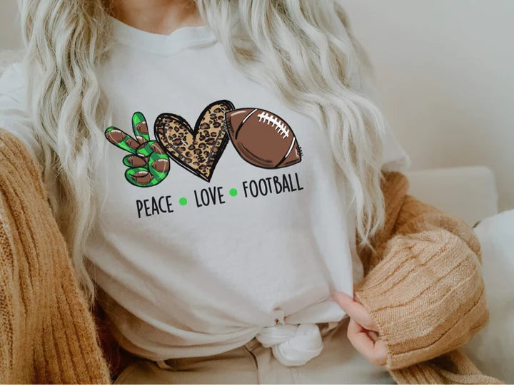 Peace Love Football Tee