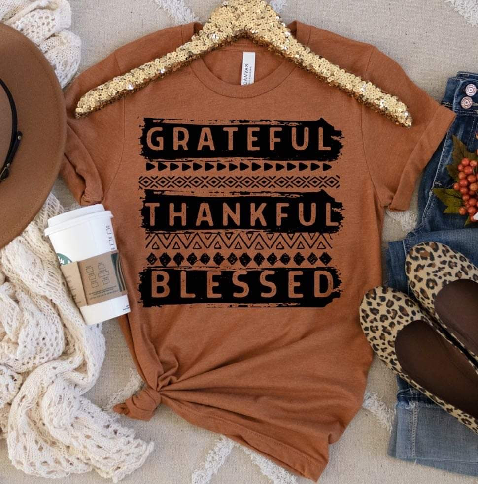 Grateful Thankful Blessed Tee