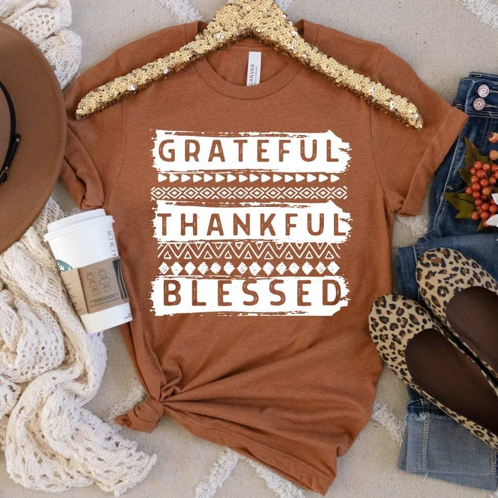 Grateful Thankful Blessed Tee