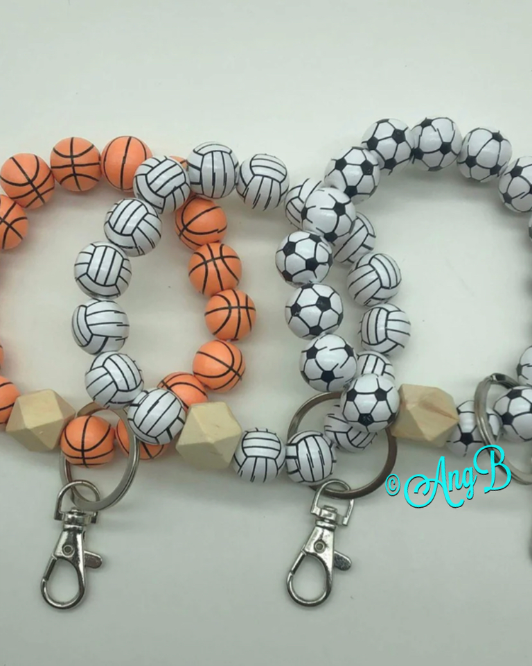 Basketball/volleyball/soccer bracelet keychain