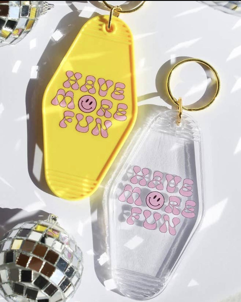 Retro hotel keychain